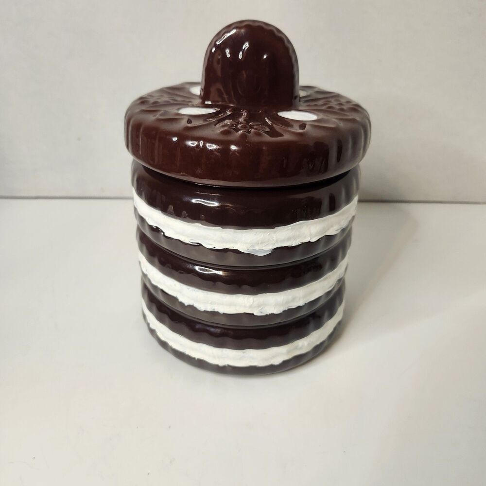Vintage Original 1970's OREO Cookie Jar Brown & White Filling
